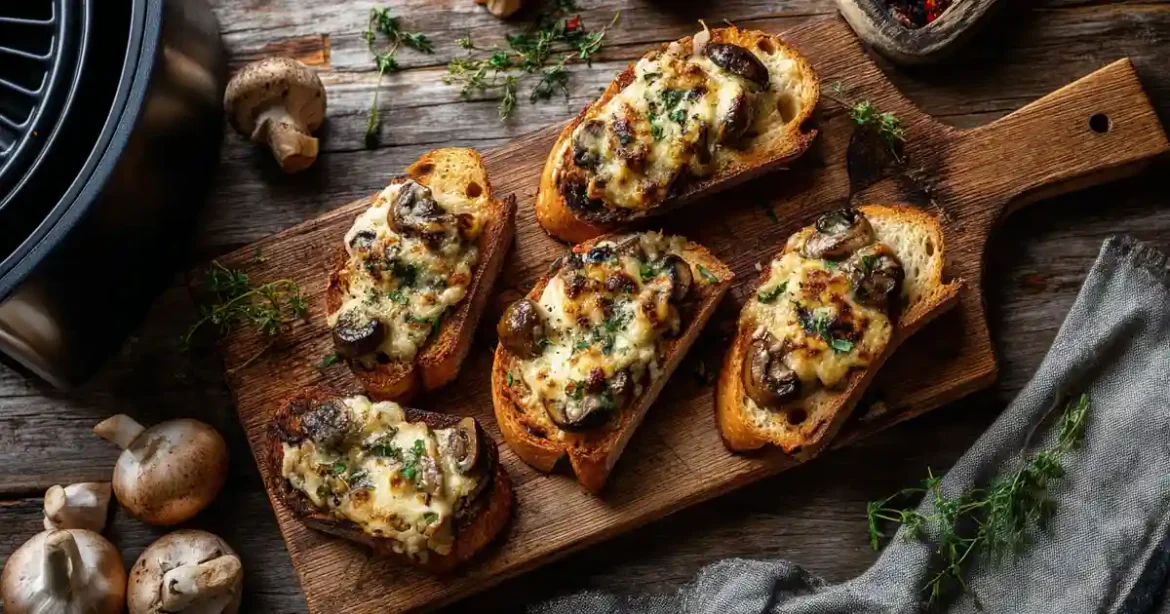 Tartine Rustique Aux Champignons & Fromage Au Airfryer