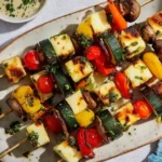 Brochettes De Halloumi Et Légumes Au Airfryer