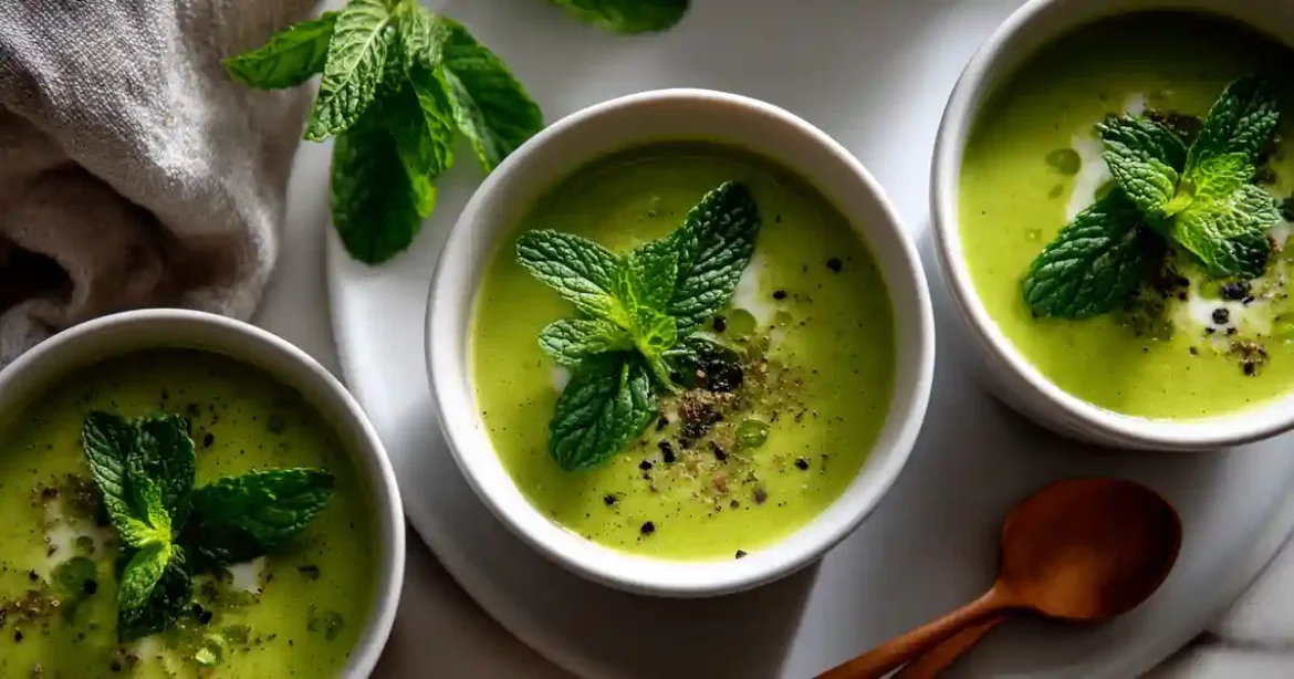 Soupe Froide De Petits Pois À La Menthe Au Airfryer