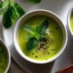 Soupe Froide De Petits Pois À La Menthe Au Airfryer