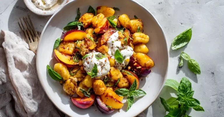 Gnocchis Au Airfryer, Pêches Rôties & Burrata
