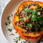 Potimarron Farci Aux Lentilles Et Saucisse De Montbéliard Au Airfryer