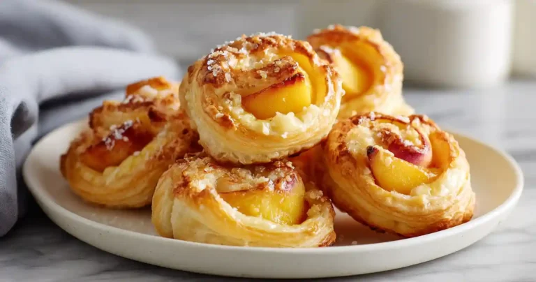 Roulés feuilletés à la pêche et ricotta au Airfryer Roules Feuilletes Peche Airfryer