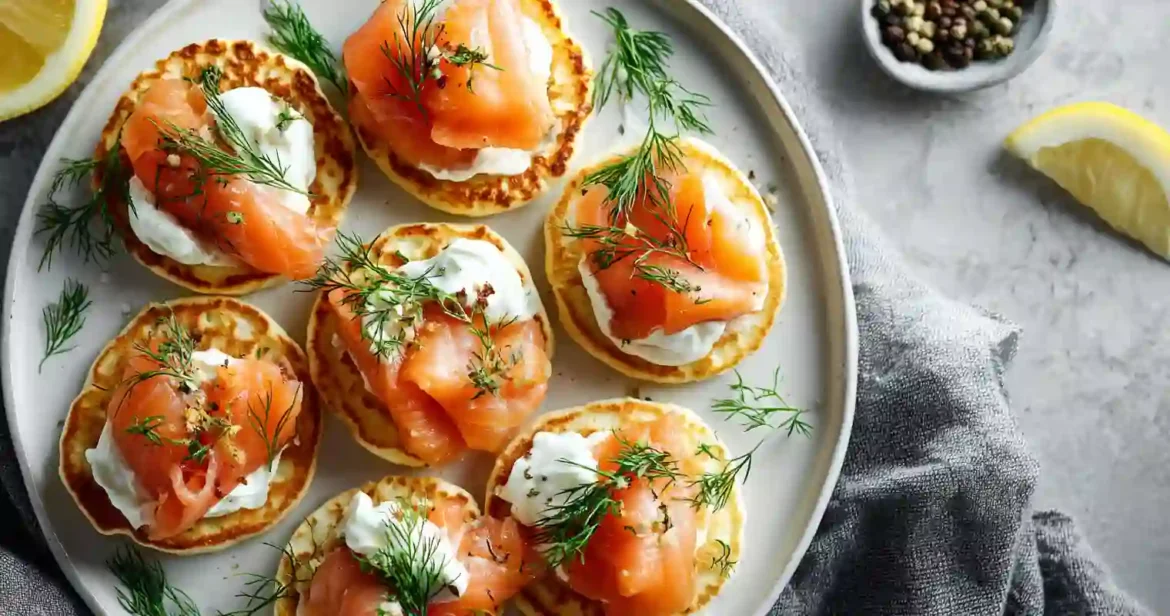 Blinis au saumon fumé au Airfryer Blinis Saumon Fume Airfryer